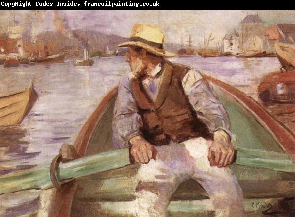Christian Krohg Look ahead,the harbour at Bergen